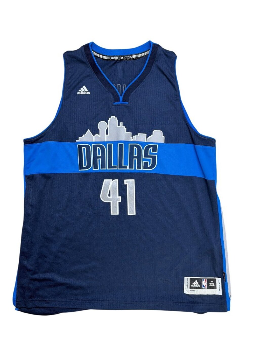 Adidas Dirk Nowitzki #41 Dallas Mavericks SKYLINE NBA Swingman Jersey NWT XXL